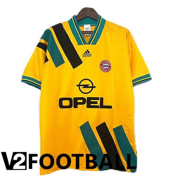 Bayern Munich Retro Away Soccer Shirt Yellow 1993-1995