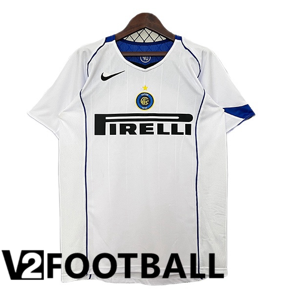 Inter Milan Retro Away Soccer Shirt White 2004-2005