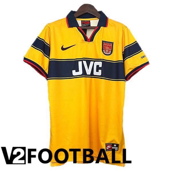 Arsenal Retro Away Soccer Shirt Yellow 1997-1999