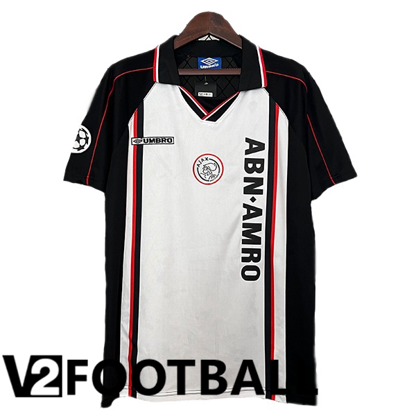 AFC Ajax Retro Away Soccer Shirt White Black 1998-1999