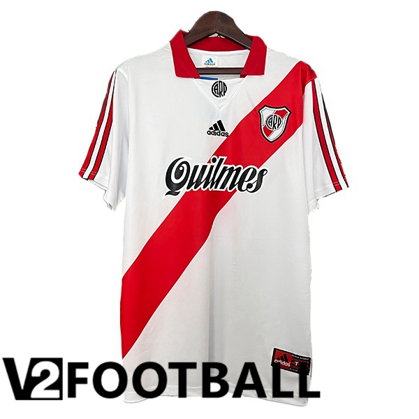 River Plate Retro Home Soccer Shirt White 1998-1999