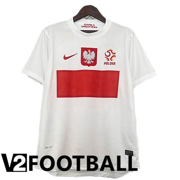 Poland Retro Home Soccer Shirt White 2012