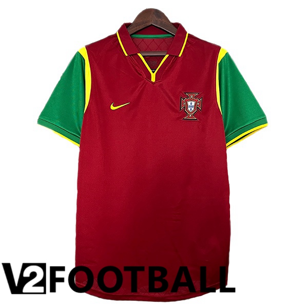 Portugal Retro Home Soccer Shirt Red 1999