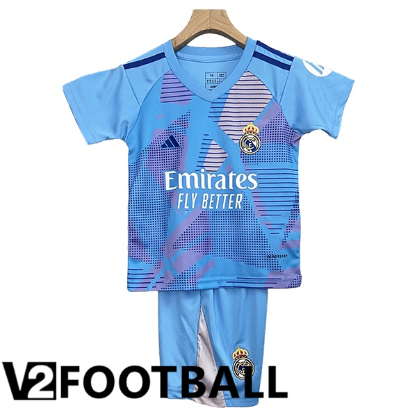 Real Madrid Kids Goalkeeper Home Soccer Shirt 2024/2025