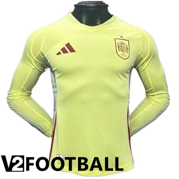 Spain Away Soccer Shirt Long sleeve UEFA Euro 2024
