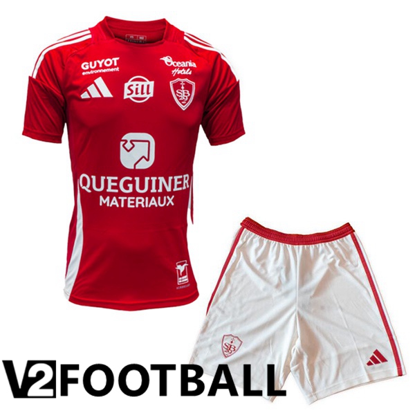 Stade Brestois Kids Home Soccer Shirt Red 2024/2025
