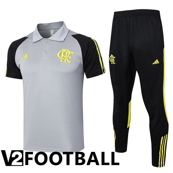 Flamengo Soccer Polo + Training Pants Grey 2024/2025