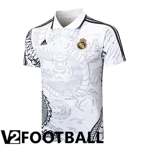 Real Madrid Soccer Polo White 2024/2025
