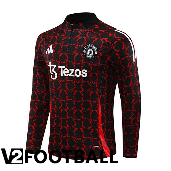 Manchester United Training Sweatshirt Black Red 2024/2025