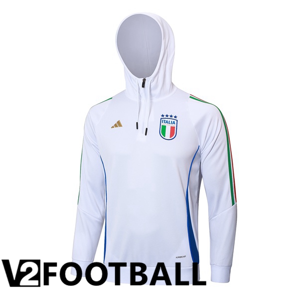 Italy Training Sweatshirt Hoodie White 2024/2025