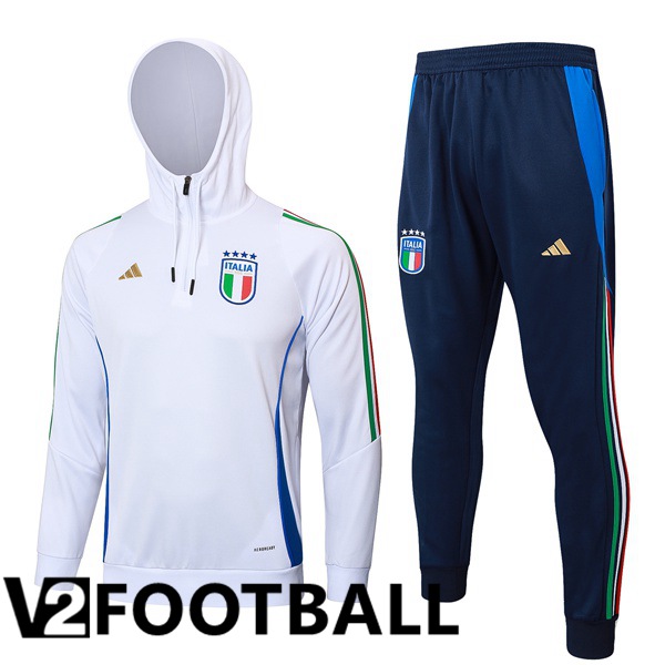 Italy Training Tracksuit Sweatshirt HoodieWhite 2024/2025