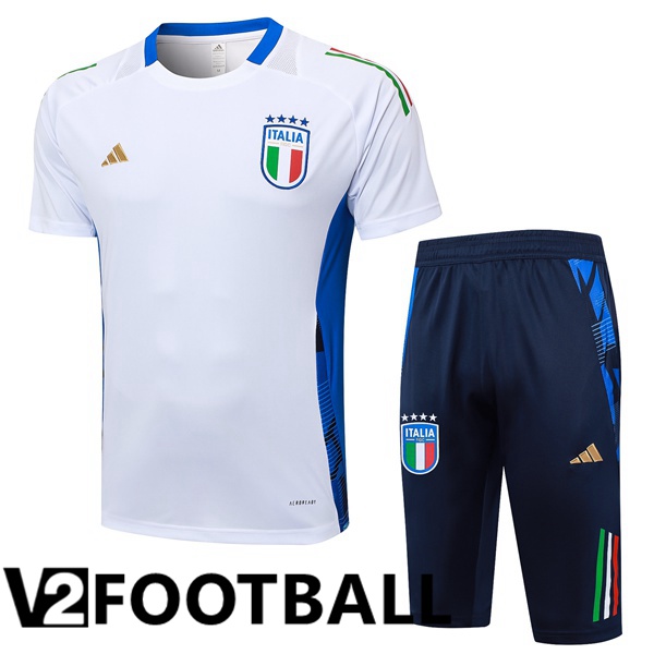 Italy kit Training T Shirt + Shorts White 2024/2025