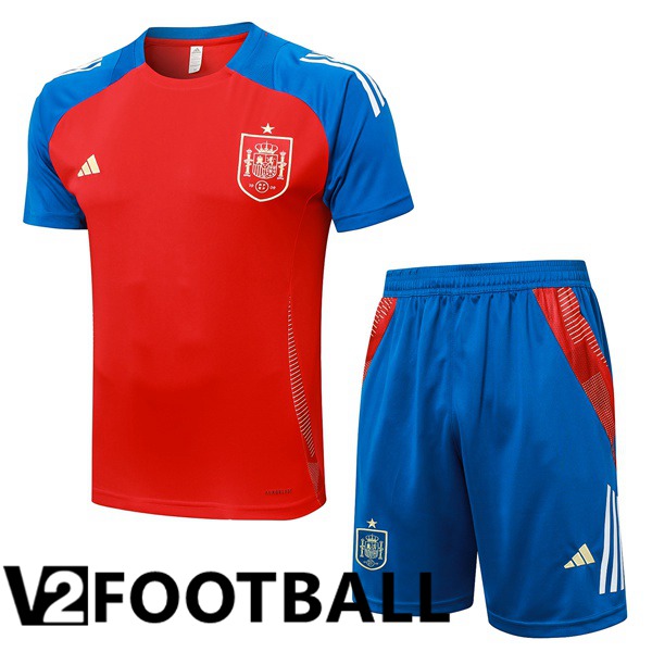 Spain kit Training T Shirt + Shorts Red 2024/2025