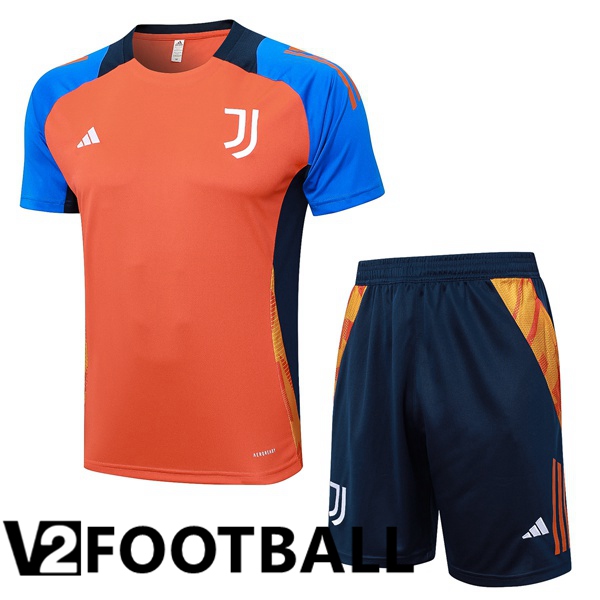 Juventus kit Training T Shirt + Shorts Orange 2024/2025