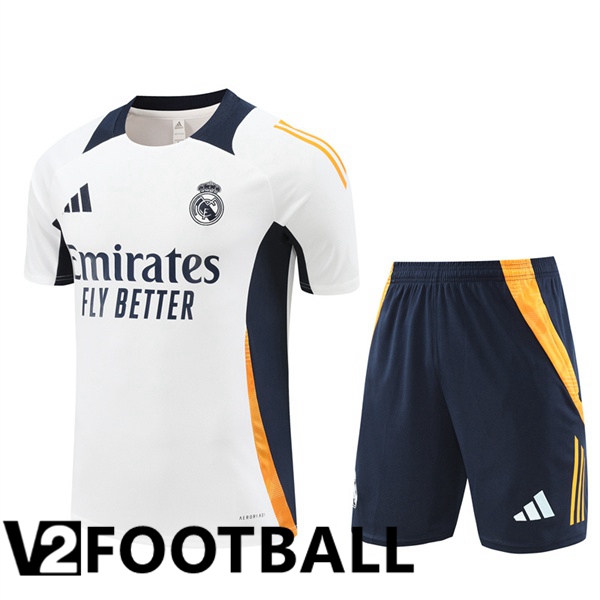 Real Madrid kit Training T Shirt + Shorts White 2024/2025