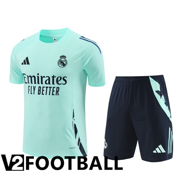 Real Madrid kit Training T Shirt + Shorts Green 2024/2025