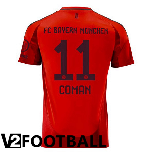 Bayern Munich (Coman 11) Home Soccer Shirt Red 2024/2025