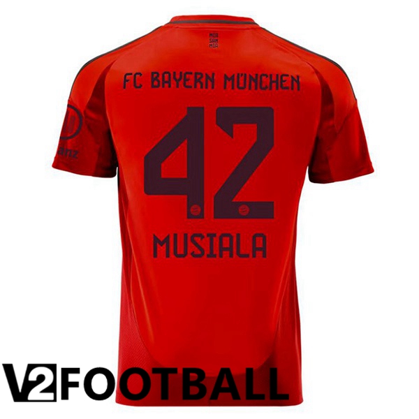 Bayern Munich (Musiala 42) Home Soccer Shirt Red 2024/2025