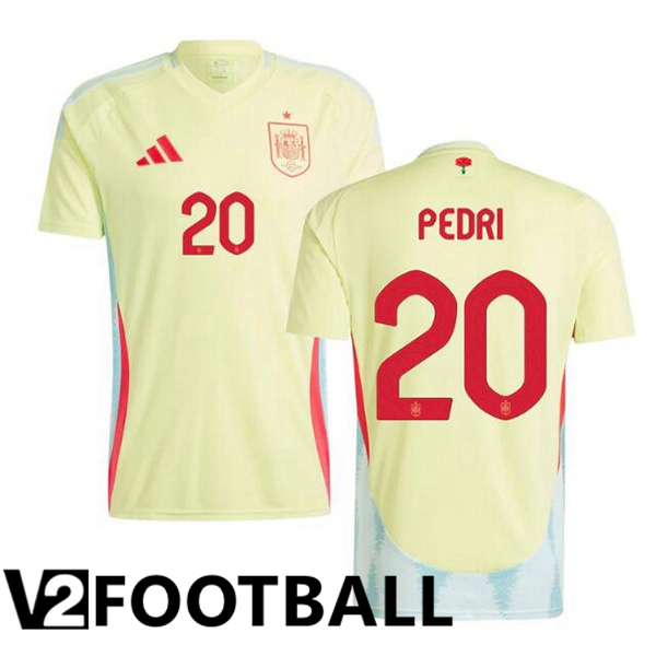 Spain (PEDRI 20) Away Soccer Shirt Yellow 2024/2025