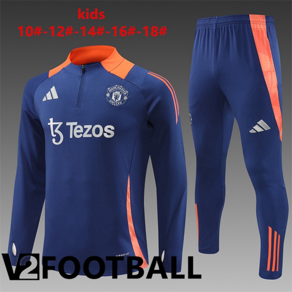Manchester United Kids kit Training Tracksuit Blue Royal 2024/2025