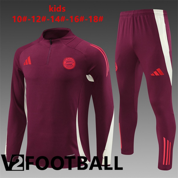 Bayern Munich Kids kit Training Tracksuit Red 2024/2025