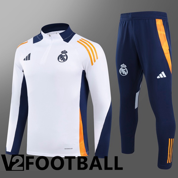 Real Madrid Kids kit Training Tracksuit White 2024/2025