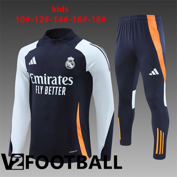 Real Madrid Kids kit Training Tracksuit Blue Royal White 2024/2025