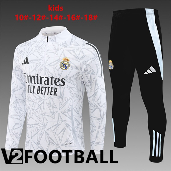Real Madrid Kids kit Training Tracksuit White 2024/2025