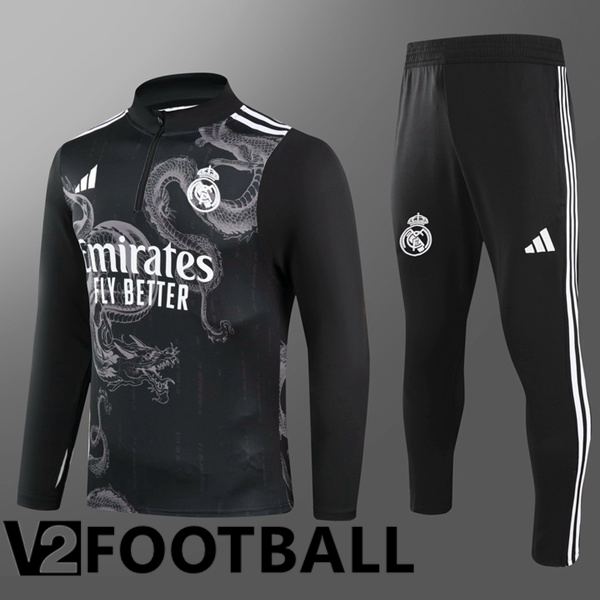 Real Madrid Kids kit Training Tracksuit Black 2024/2025