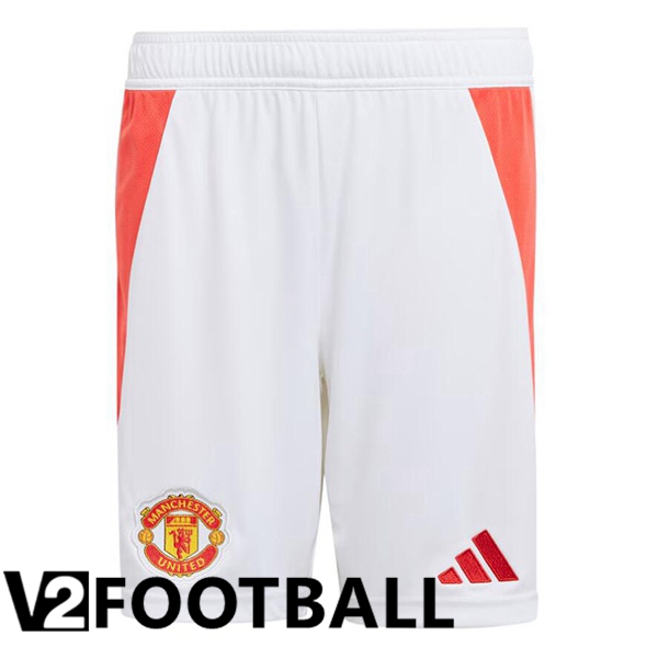 Manchester United Home Soccer Shorts White 2024/2025