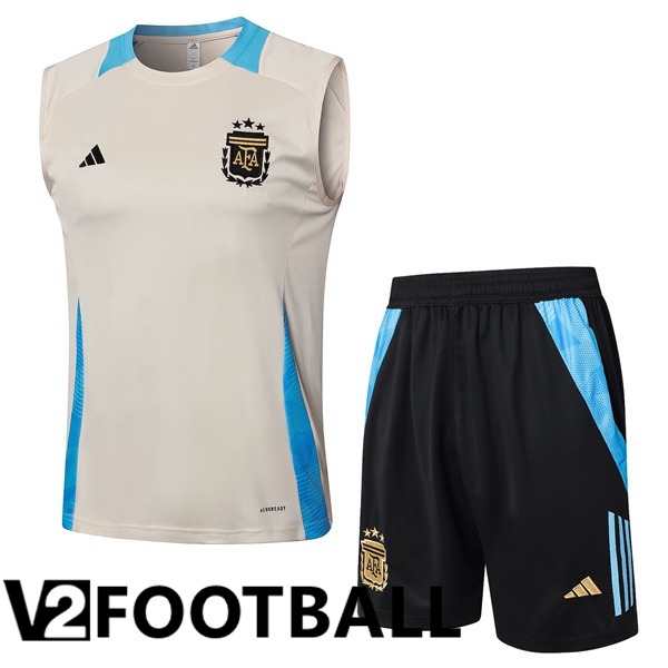 Argentina Soccer Vest + Shorts Yellow 2024/2025