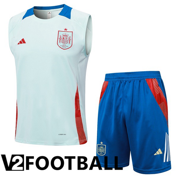 Spain Soccer Vest + Shorts Blue 2024/2025