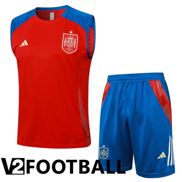 Spain Soccer Vest + Shorts Red 2024/2025