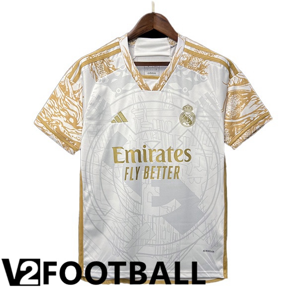 Real Madrid Soccer Shirt Special Edition White Yellow 2024/2025