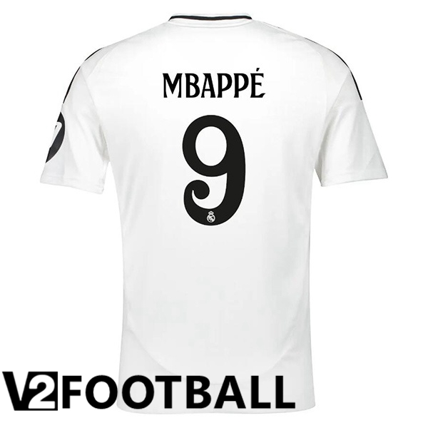 Real Madrid (Mbappé 9) Home Soccer Shirt White 2024/2025