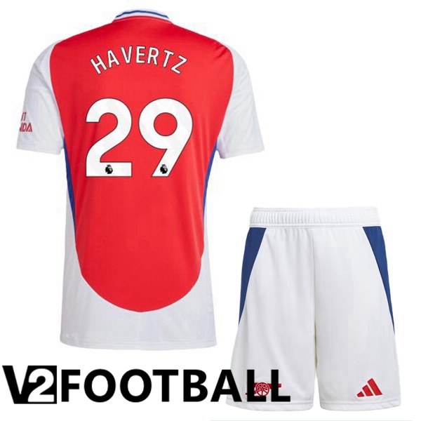 Arsenal (HAVERTZ 29) Kids Home Soccer Shirt Red White 2024/2025