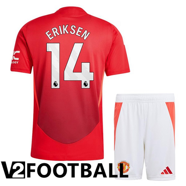 Manchester United (Eriksen 14) Kids Home Soccer Shirt Red 2024/2025