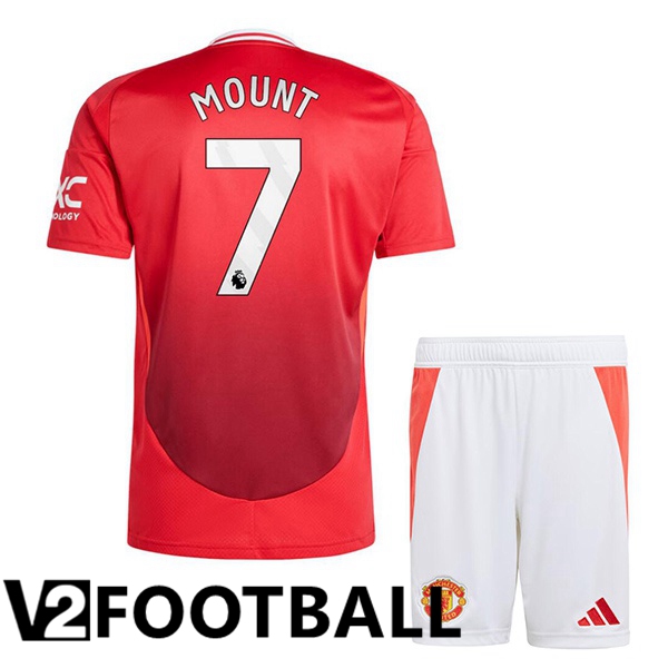 Manchester United (Mount 7) Kids Home Soccer Shirt Red 2024/2025
