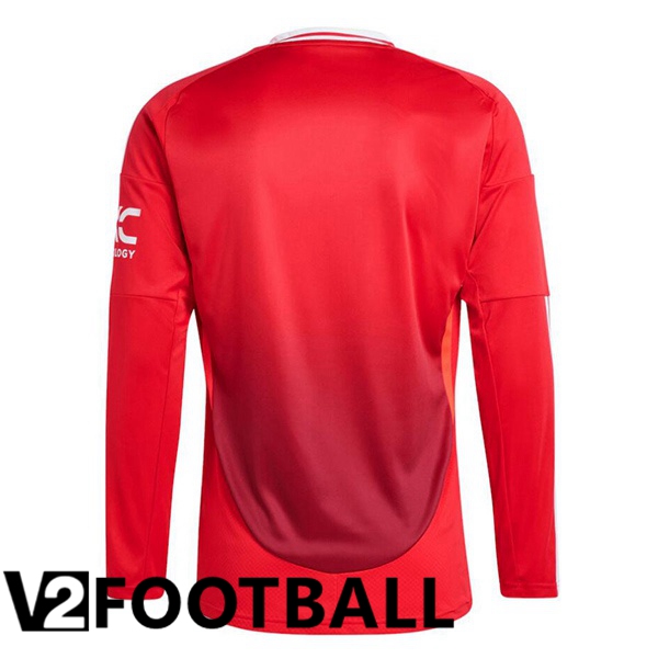 Manchester United Home Soccer Shirt Long sleeve Red 2024/2025