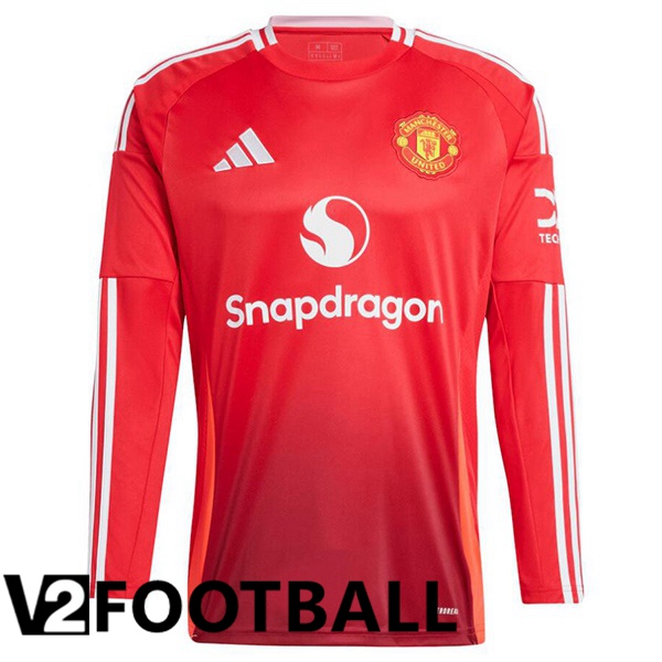 Manchester United Home Soccer Shirt Long sleeve Red 2024/2025