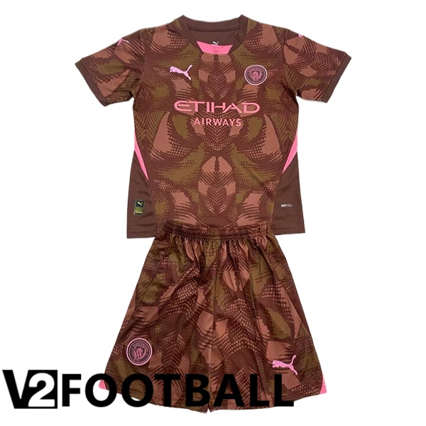 Manchester City Kids Goalkeeper Soccer Shirt Brown 2024/2025