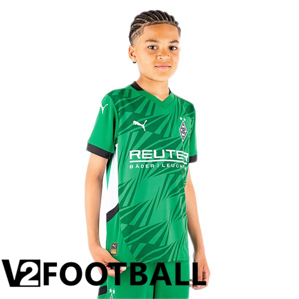 Monchengladbach Kids Away Soccer Shirt Green 2024/2025