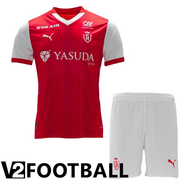 Stade de Reims Kids Home Soccer Shirt Red 2024/2025