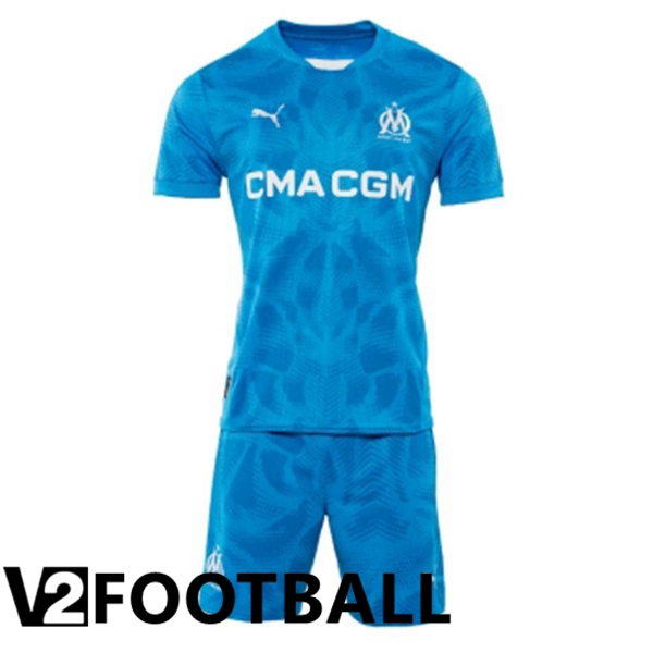 Marseille OM Kids Goalkeeper Soccer Shirt Blue 2024/2025