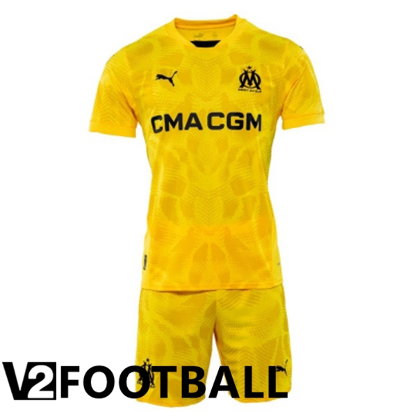 Marseille OM Kids Goalkeeper Soccer Shirt Yellow 2024/2025