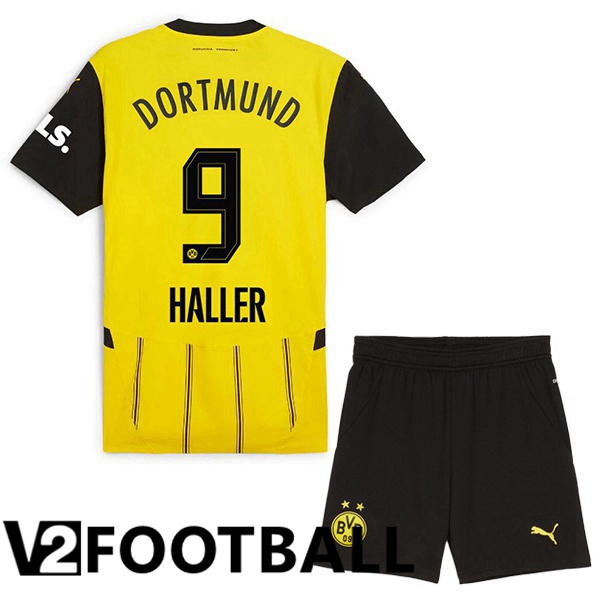 Dortmund BVB (Haller 9) Kids Home Soccer Shirt Yellow 2024/2025