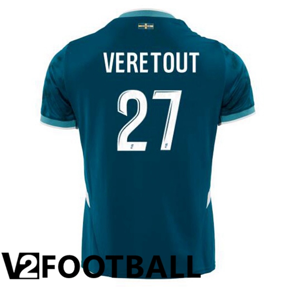 Marseille OM (VERETOUT 27) Away Soccer Shirt Blue 2024/2025