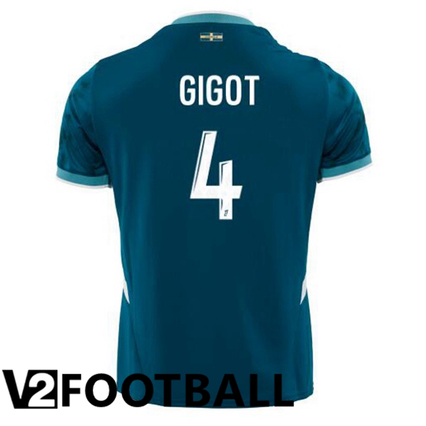 Marseille OM (GIGOT 4) Away Soccer Shirt Blue 2024/2025