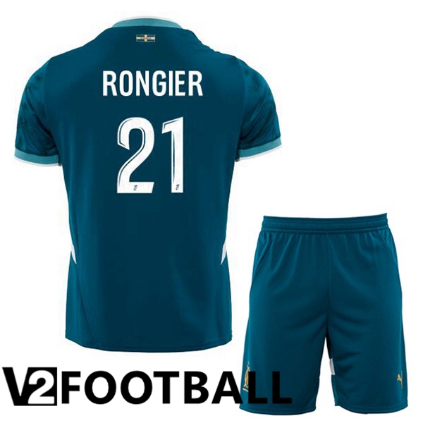 Marseille OM (RONGIER 21) Kids Away Soccer Shirt Blue 2024/2025