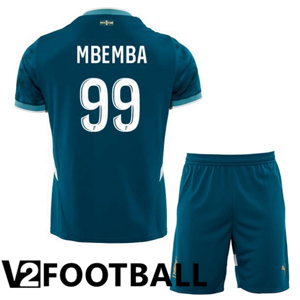 Marseille OM (MBEMBA 99) Kids Away Soccer Shirt Blue 2024/2025